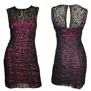 Nanette Lepore black and pink bodycon dress
